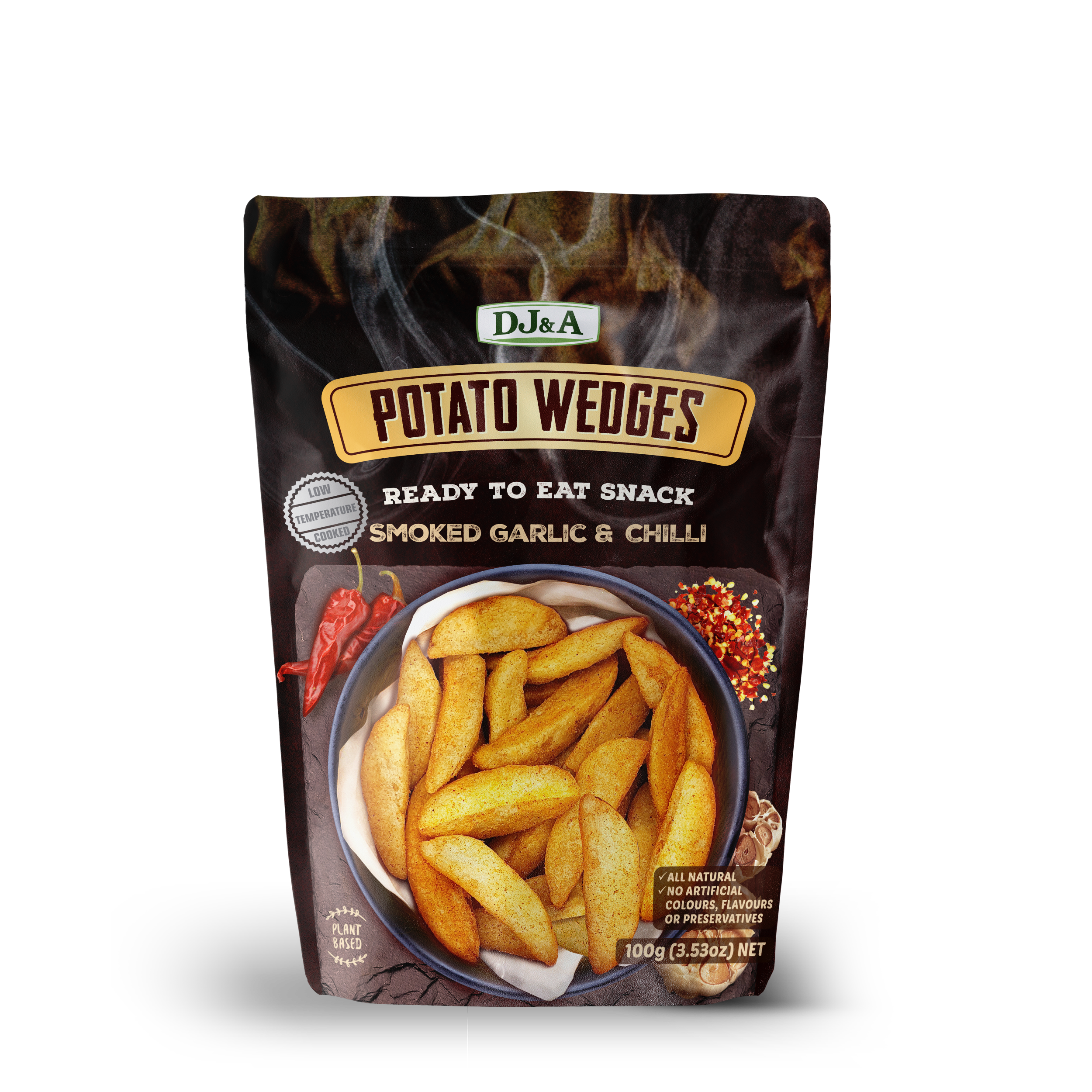 Potato Wedges, Smoked Chilli & Garlic, 100g – DJ&A Products SG