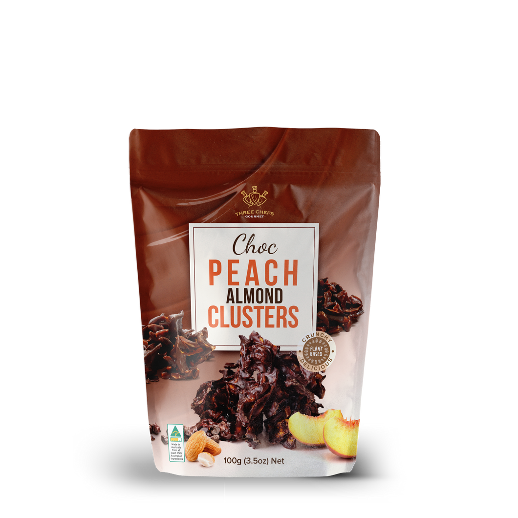 Plant-Based Clusters - Choc Peach Almond 100g